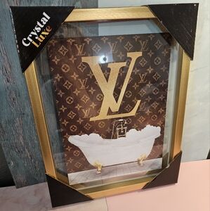 ✨Crystal Luxury Brand Bathtub Wall Art – Framed Glam Decor 🛁